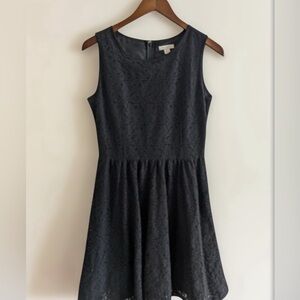 GARNETT HILL EYELIT LACE MINI BLACK FIT FLARE WITH SLIP BUILD UNDER IT DRESS 12